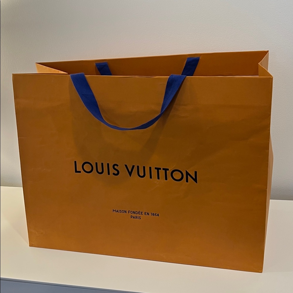 Louis Vuitton Bold Orange Bag with Blue Handles - Picture 2 of 4